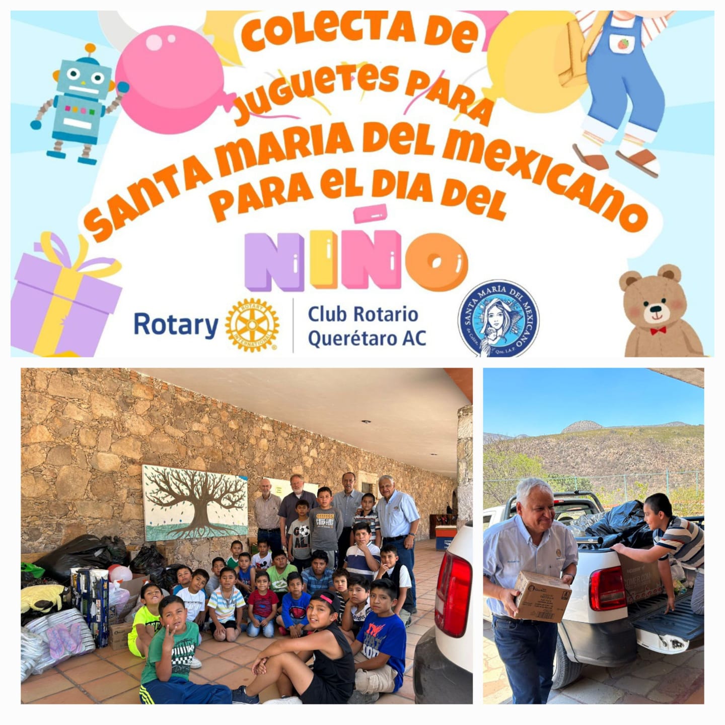 Niñas, niños y voluntarios del programa